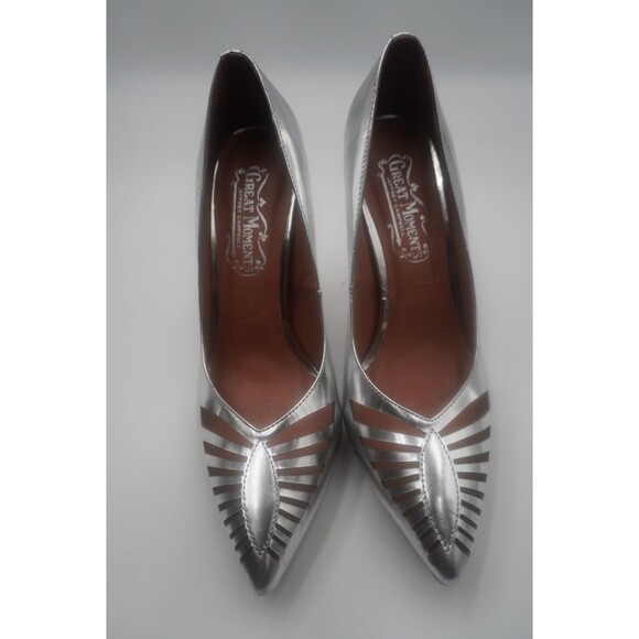 Jeffrey Campbell Venting Silver Dressy Metallic Pointed-Toe Stiletto Pumps 7.5 - Picture 9 of 14